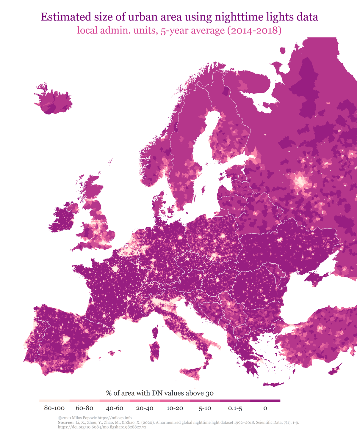 Nighttime lights are accurate predictors of local income, energy use and contribution to carbon emissions.